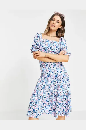 Miss Selfridge Tie back midi in cluster floral