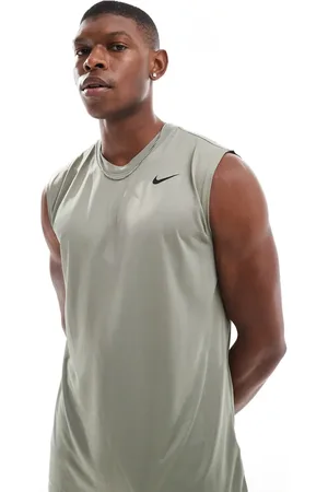 Nike Legend Dri-FIT sleeveless t-shirt in khaki