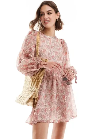 MANGO Boho print mini dress in