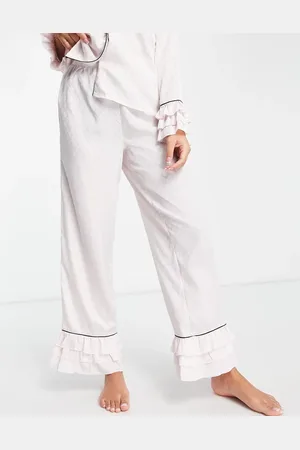 River Island Ruffle hem pyjama trouser co-ord in