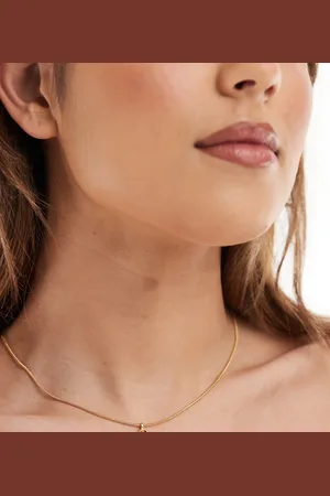 ASOS 14k plated necklace with real tigers eye pendant
