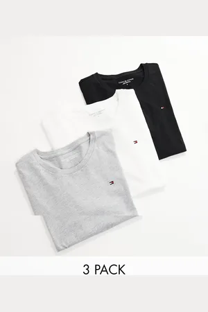 Tommy Hilfiger Signature Essential 3 pack flag logo t-shirt in