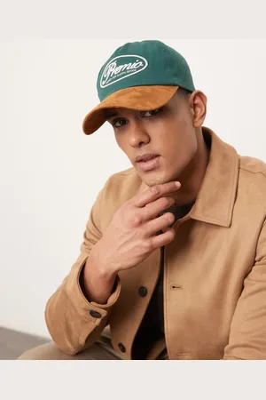 ASOS Vintage varsity fit preppy cap in with contrast peak faux suede peak