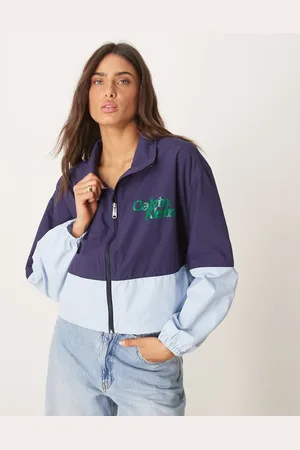 Calvin Klein Cropped colourblock windbreaker in navy