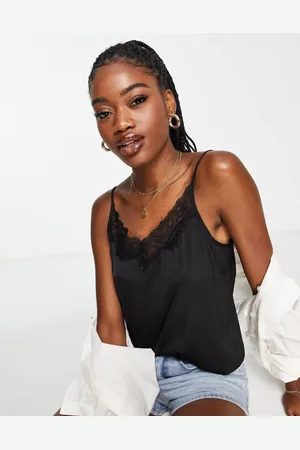 JDY Lace trim cami top in