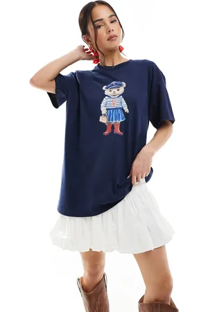Miss Selfridge Teddy bear oversized tee in