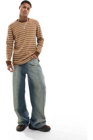 Cotton On Cotton On relaxed long sleeve t-shirt in brown stripe