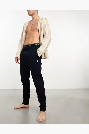 Ralph Lauren Icon logo double knit cuffed joggers in aviator