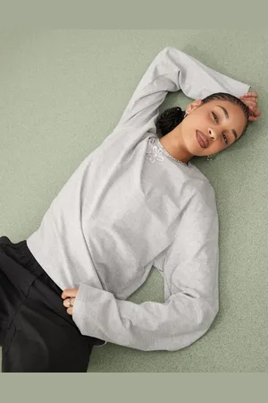 Weekday Boxy fit oversized long sleeve t-shirt in melange