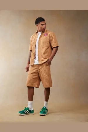 Wrangler Casey Jones workwear porkchop stripe twill shorts in CO-ORD