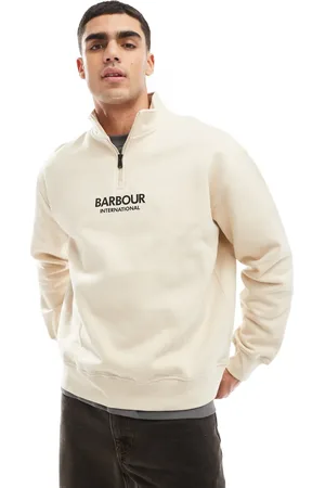 Barbour Formula oversized half zip sweatshirt in stone