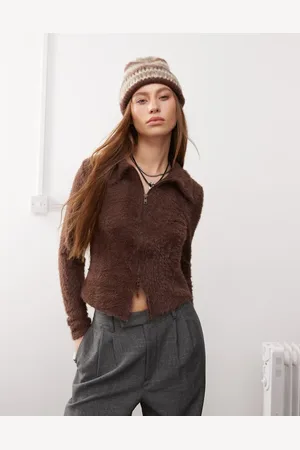 COLLUSION Fluffy cardigan with double ended zip