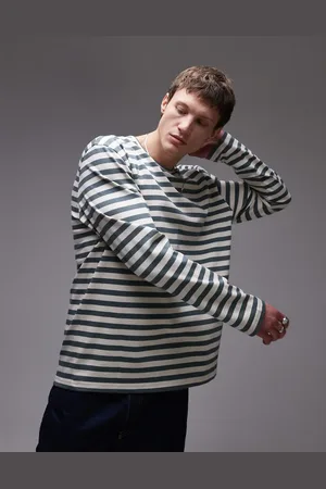 ARKET Long sleeve t-shirt in green and white stripes