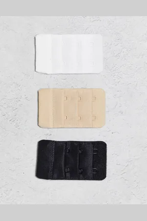 ASOS 2 hook bra extenders in white, beige & black