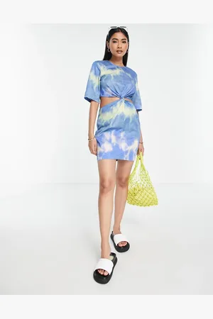 & OTHER STORIES Cut out waist mini dress in tie dye