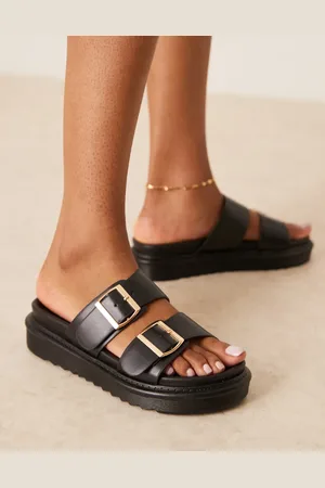 Glamorous Double strap footbed sandals in