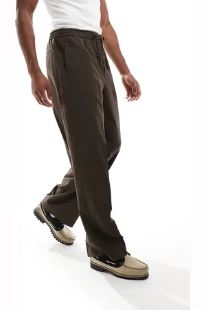 ASOS Pull on smart wide leg trousers in dark