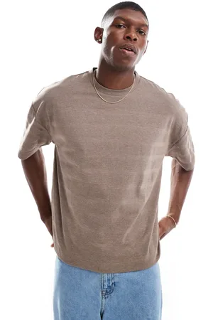 ASOS Oversized boxy t-shirt in striped pique in
