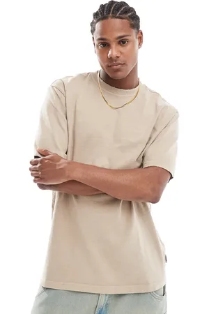 Only & Sons Distressed t-shirt in beige