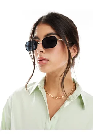 Pieces® Retro black lense sunglasses in