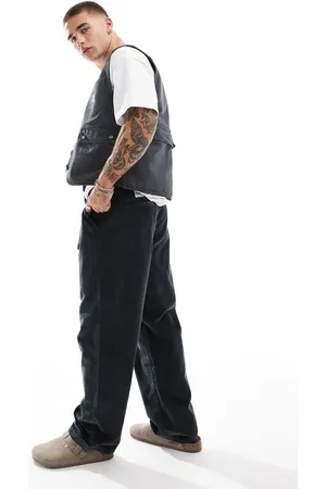 Lee Unisex workwear loose fit cord chinos in charcoal