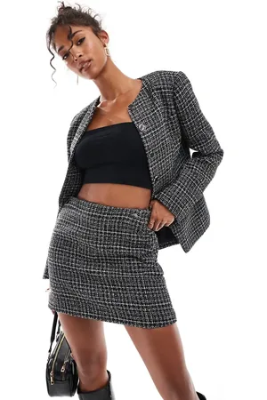 ASOS Tailored boucle mini skirt co-ord in mono