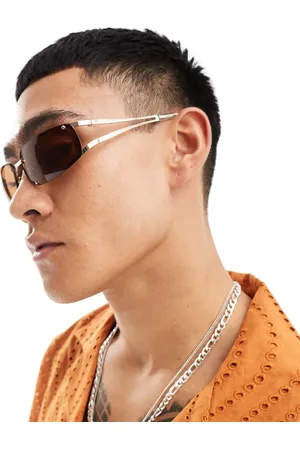 ASOS Rimless sunglasses in with brown lens