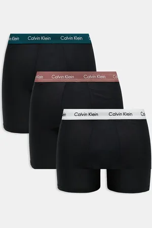 Calvin Klein Cotton Stretch boxer briefs 3 pack in white/teal/mauve
