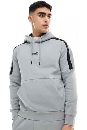 EA7 Armani centre logo contrast taping hoodie in co-ord