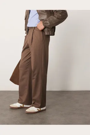 ASOS Smart premium wide leg trousers with double pleats in