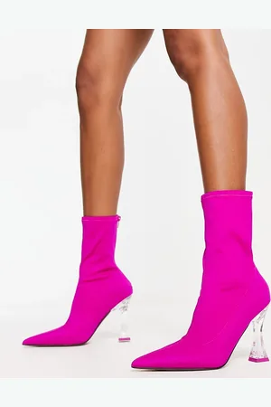 ASOS Enterprise heeled sock boots in with clear heel