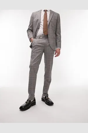 Topman Slim check suit trousers in