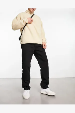 New Look Contrast stitch straight leg trousers in