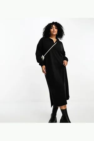Yours Fine knit collar dress in