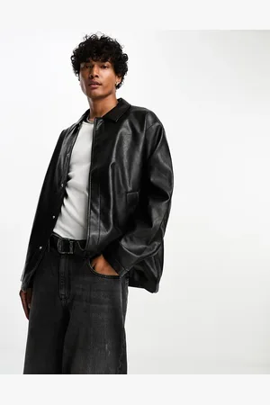 ASOS Oversized faux leather shacket in