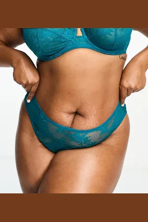 ASOS Curve Cate lace brazilian brief in teal
