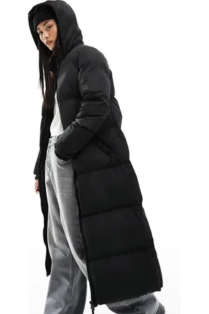 French Connection Long length hooded padded jacket in
