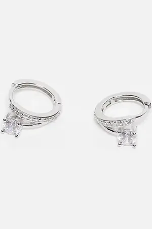 Kingsley Ryan Half hoop and round stud earrings in sterling