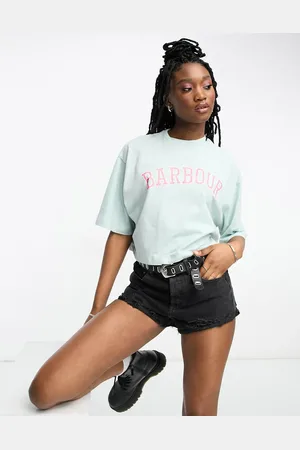 Barbour X ASOS varsity logo boxy t-shirt in
