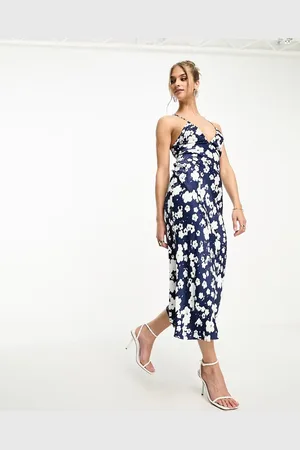 & OTHER STORIES Open back satin slip midi dress in floral