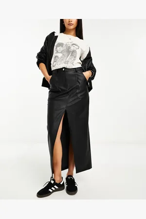 Miss Selfridge Faux leather maxi skirt in