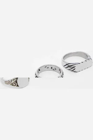 Reclaimed Unisex ring pack in stainless steel