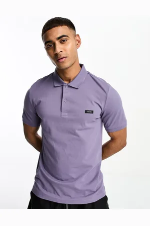 Calvin Klein Stretch slim fit button up polo in