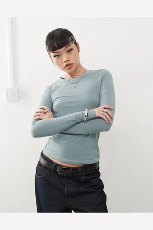 Weekday Slim fit long sleeve t-shirt in dusty