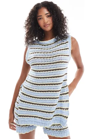 ASOS Knitted stripe tank co ord in lemon