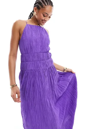 & OTHER STORIES Sleeveless midi dress with ruche and pleat detail in