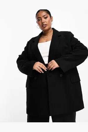 ASOS ASOS DESIGN Curve double breasted blazer coat in