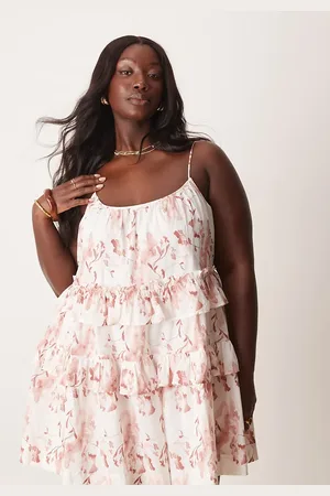 ASOS ASOS DESIGN Curve ruffle tiered mini dress in floral print