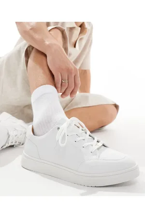 River Island Mixed texture trainer in