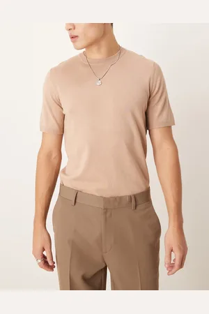 ASOS Co-ord knitted t-shirt in stone